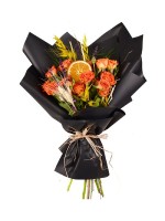 Renkli Turuncu Gül Buketi