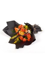 Renkli Turuncu Gül Buketi