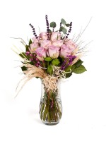 Vazoda Tasarım Lila Gül