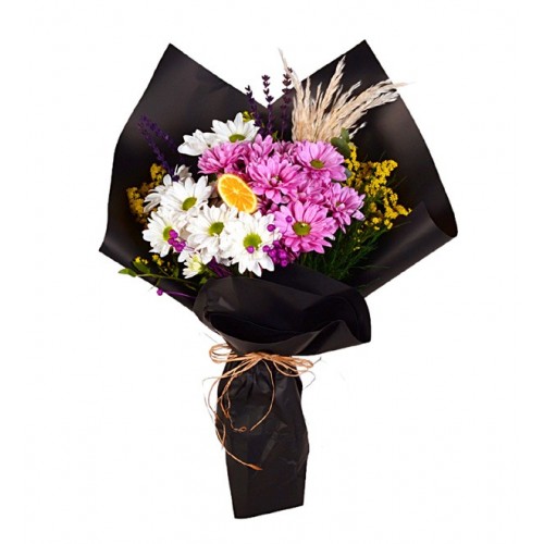 Pembe Beyaz Papatya Buketi