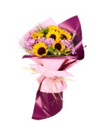 Ayçiçekleri ve Karışık Renkli Krizantemler