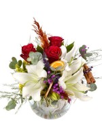 Meleğim Beyaz Lilyum ve Kırmızı Gül